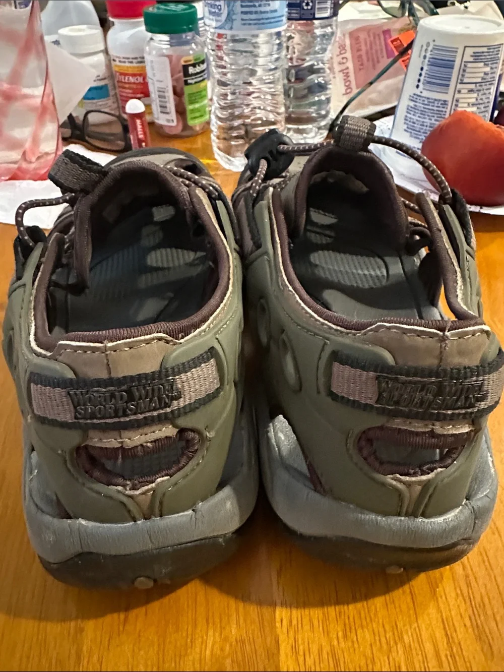 Bass Pro Shops Kids Olive and Brown Outdoor Sandals